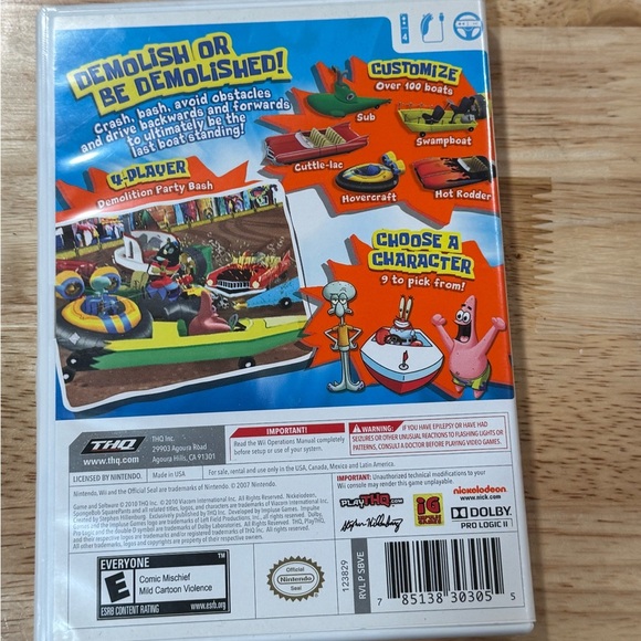 2010 Nickelodeon Spongebobs Boating Bash For Nintendo WII Complete W/Manual - Picture 2 of 3